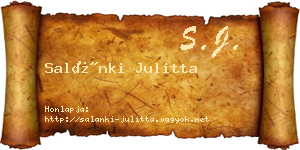 Salánki Julitta névjegykártya